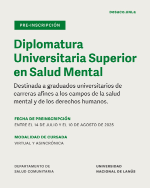 Abierta la inscripción a la Diplomatura Universitaria Superior en Salud Mental